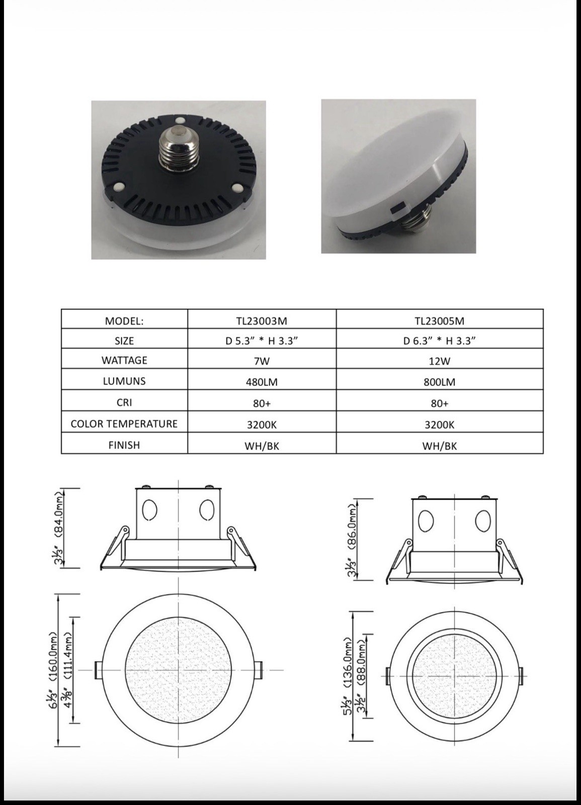 Replacement Bulbs TL23005B (6 bulbs per box)