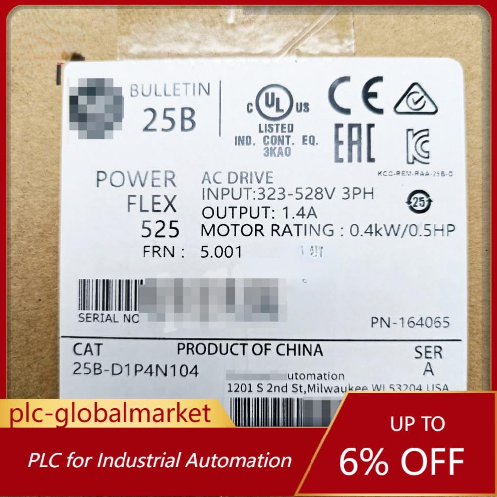 New 25B-D1P4N104 PowerFlex 525 0.4kW (0.5Hp) AC Drive AB 25BD1P4N104 US Free Tax
