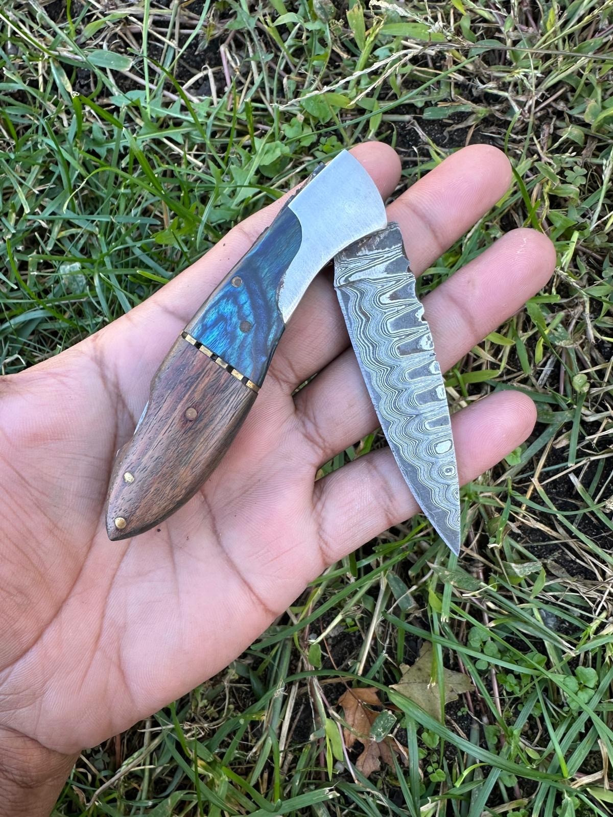 Handmade Damascus Steel Folding Blade Pocket knife Tactical Multi-Tool - EDC