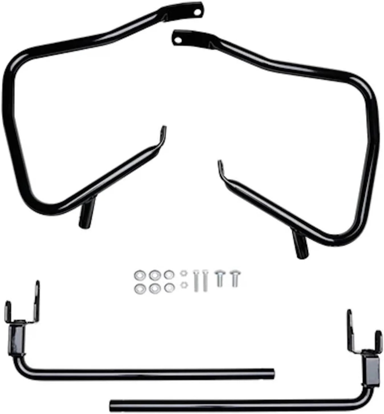 Eagle Skull Gloss Black Rear Saddlebag Guards Support Kit Harley Davidson Tourin