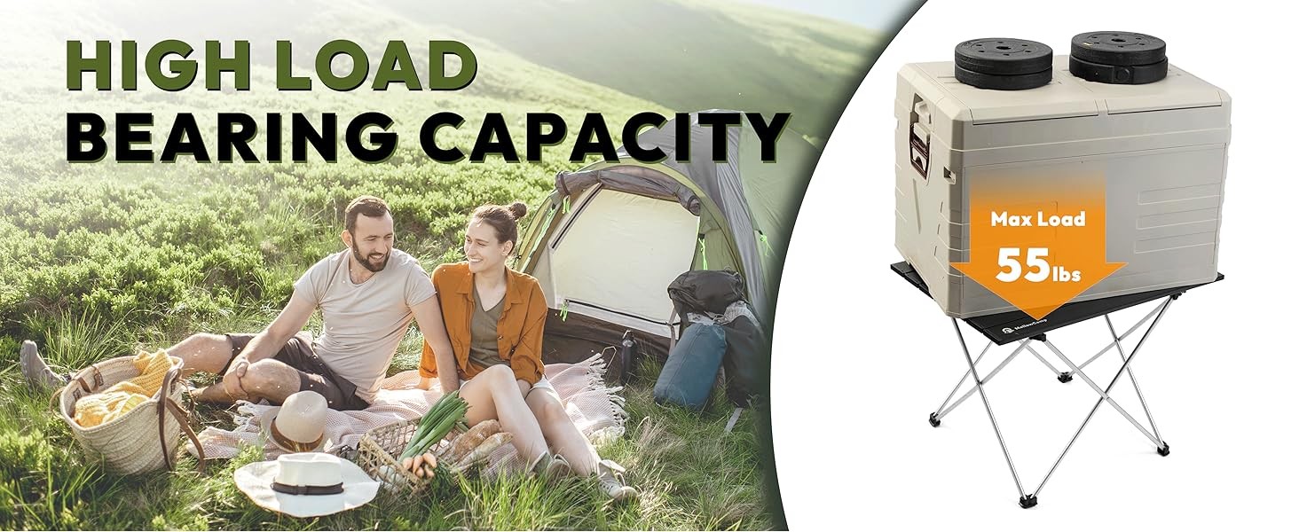 Camping Side Table, Ultralight Aluminum Folding Table, Small Compact Portable
