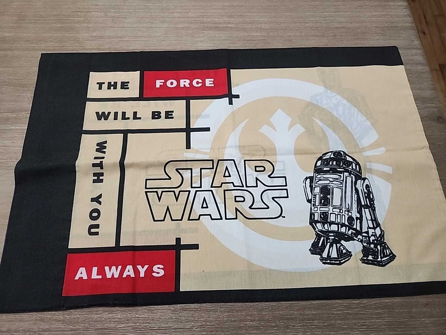 Vintage Star Wars Pillowcase 2 sided C-3PO and R2D2 - The Force Will Be With You