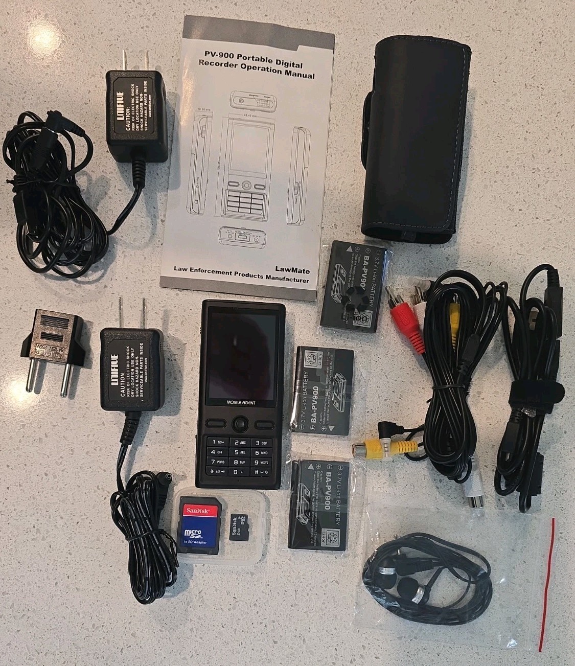 LawMate PV-900NCK Pi Cell Phone DVR  Video Recorder Camera With Extras