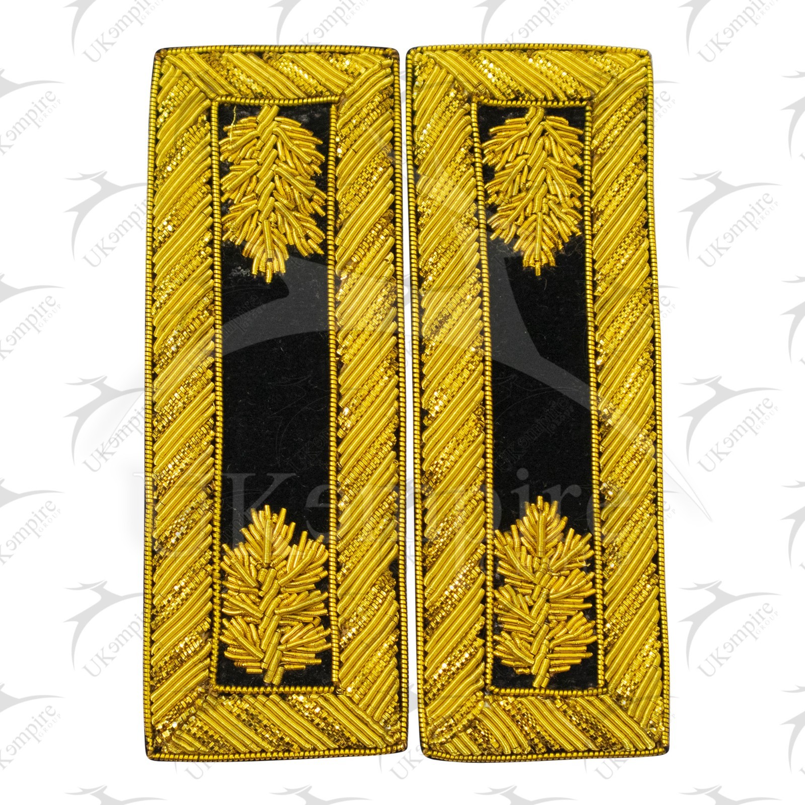 Civil War US Officer Shoulder Boards (Major Gold Oak Leaf) Staff Black