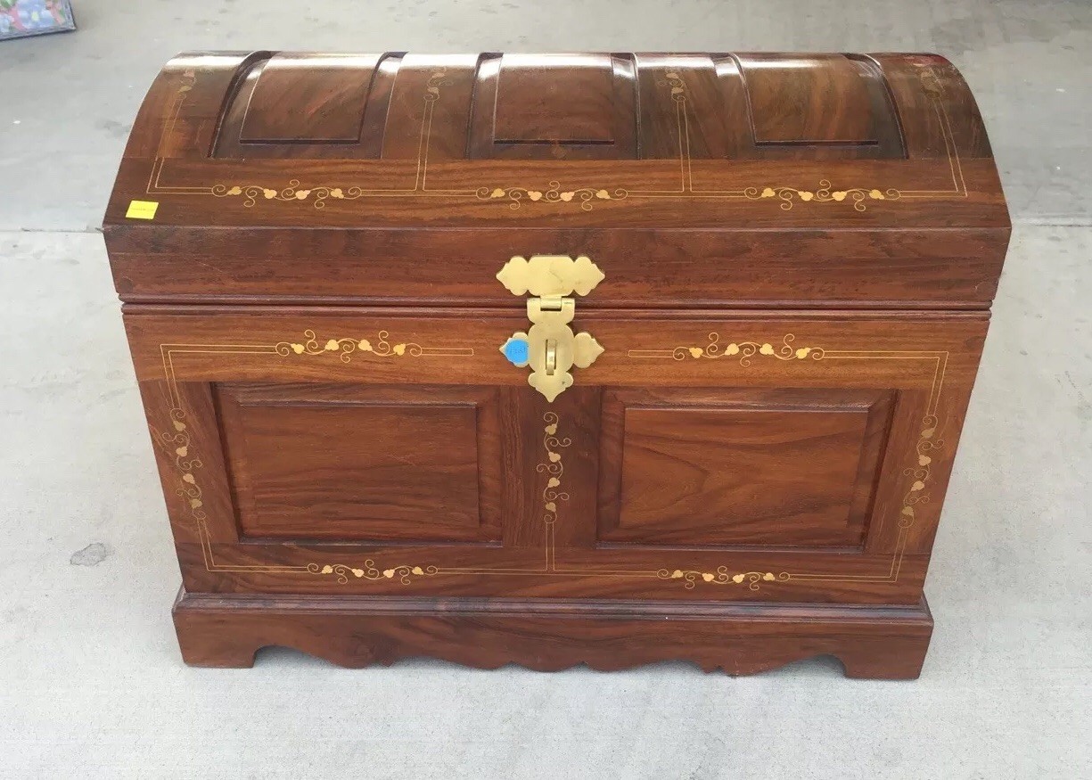 Mahogany Hope Treasure Chest Excellent Condition Handmade Artwork