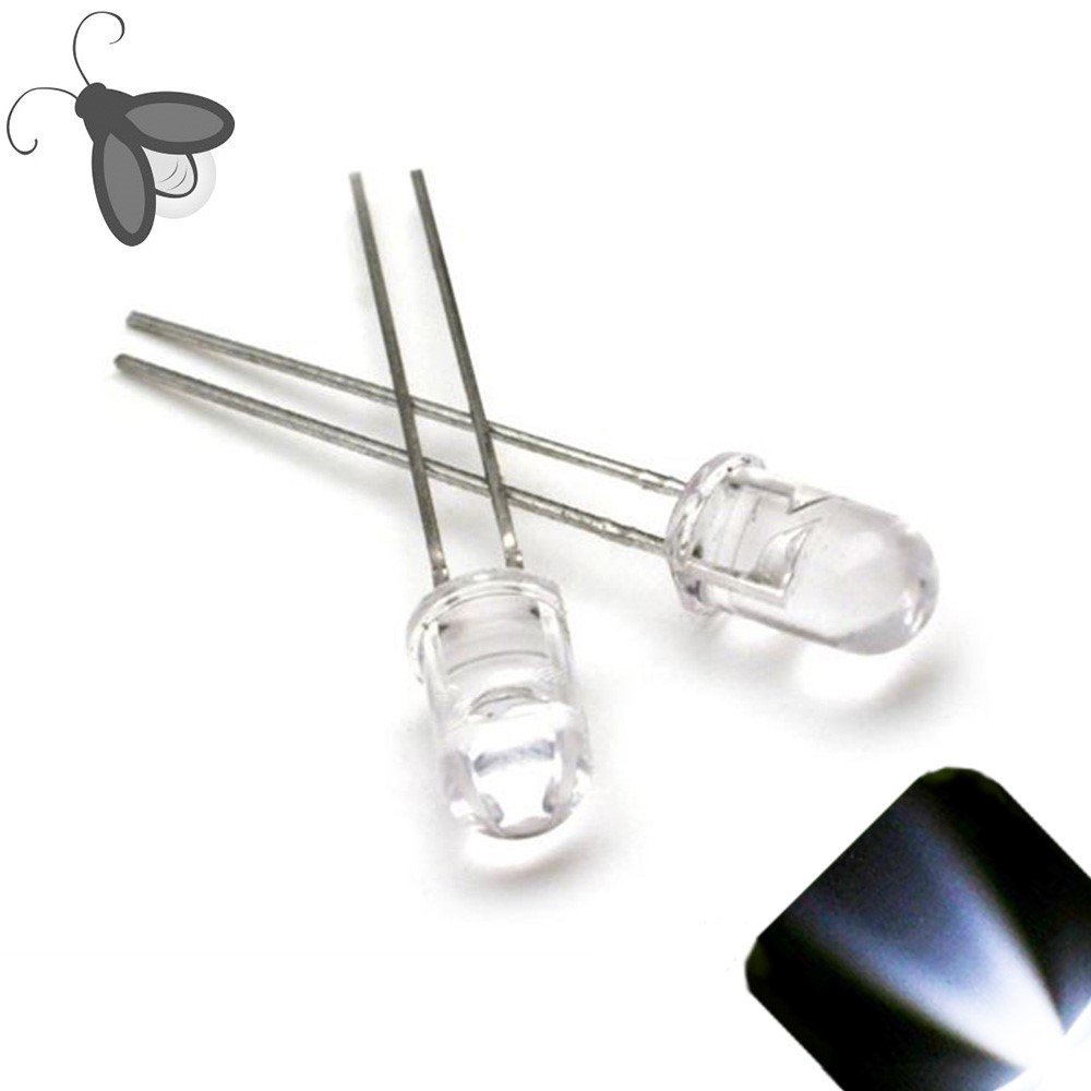 100 x LED 5mm Cool Clear White Breathing Fading Super Bright Pulse Firefly Light