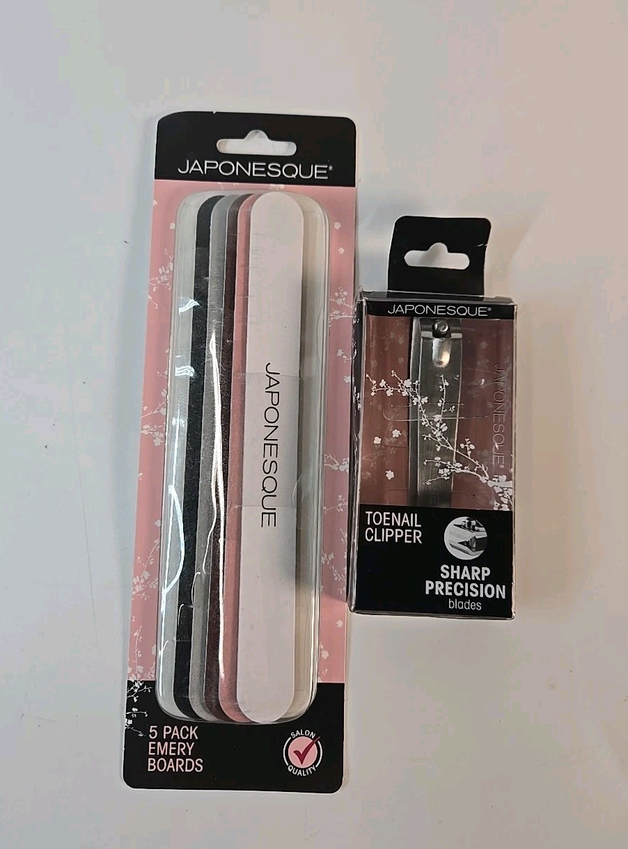 Japonesque Stainless Steel Pro Performance Toenail Clipper & Emery Boards Set