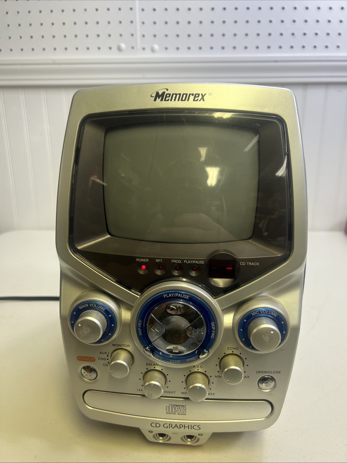 Karaoke Monitor System Memorex MKS8501 CD Graphics 5.5" CD System Inputs Works