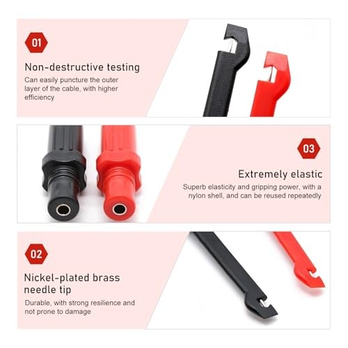 2PCS Multimeter Test Leads Set, Electrical Test Probes Back Probe Set,