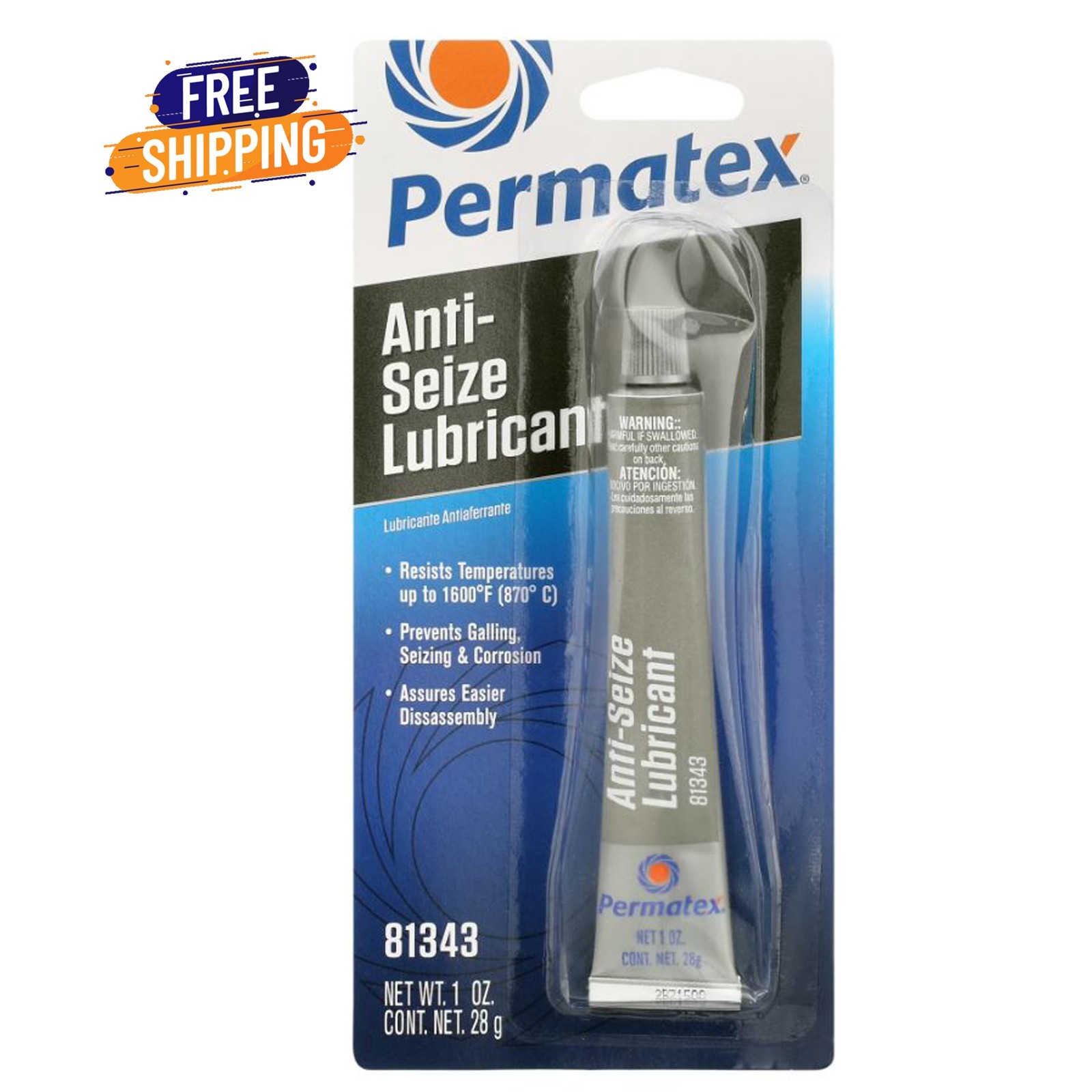 Permatex 81343 Anti-Seize Lubricant, 1 oz. Tube , White