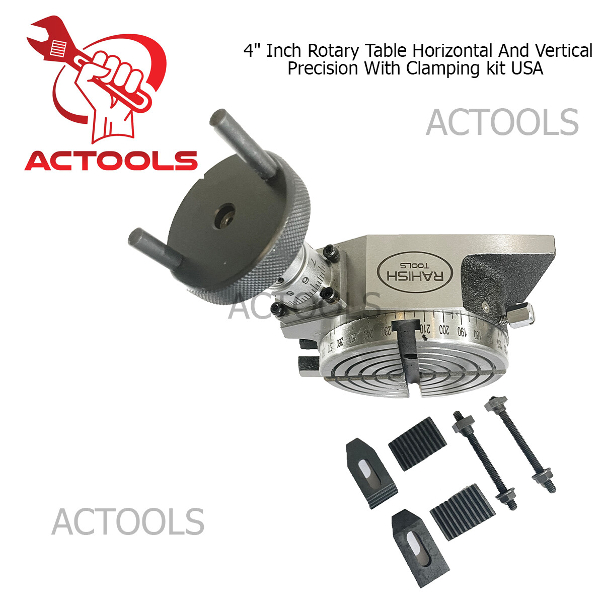 4" Inch Precision Rotary Table Horizontal And Vertical With Clamping kit USA