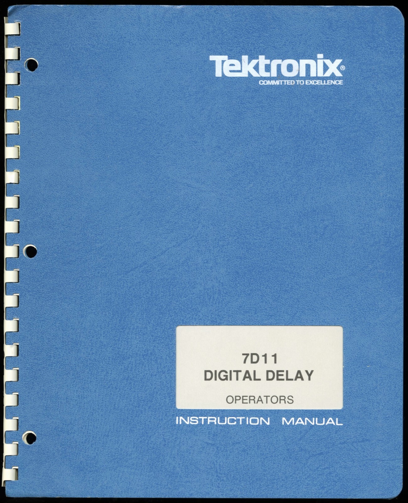 TEKTRONIX 7D11 DIGITAL DELAY OPERATORS INSTRUCTION MANUAL 070-1329-01