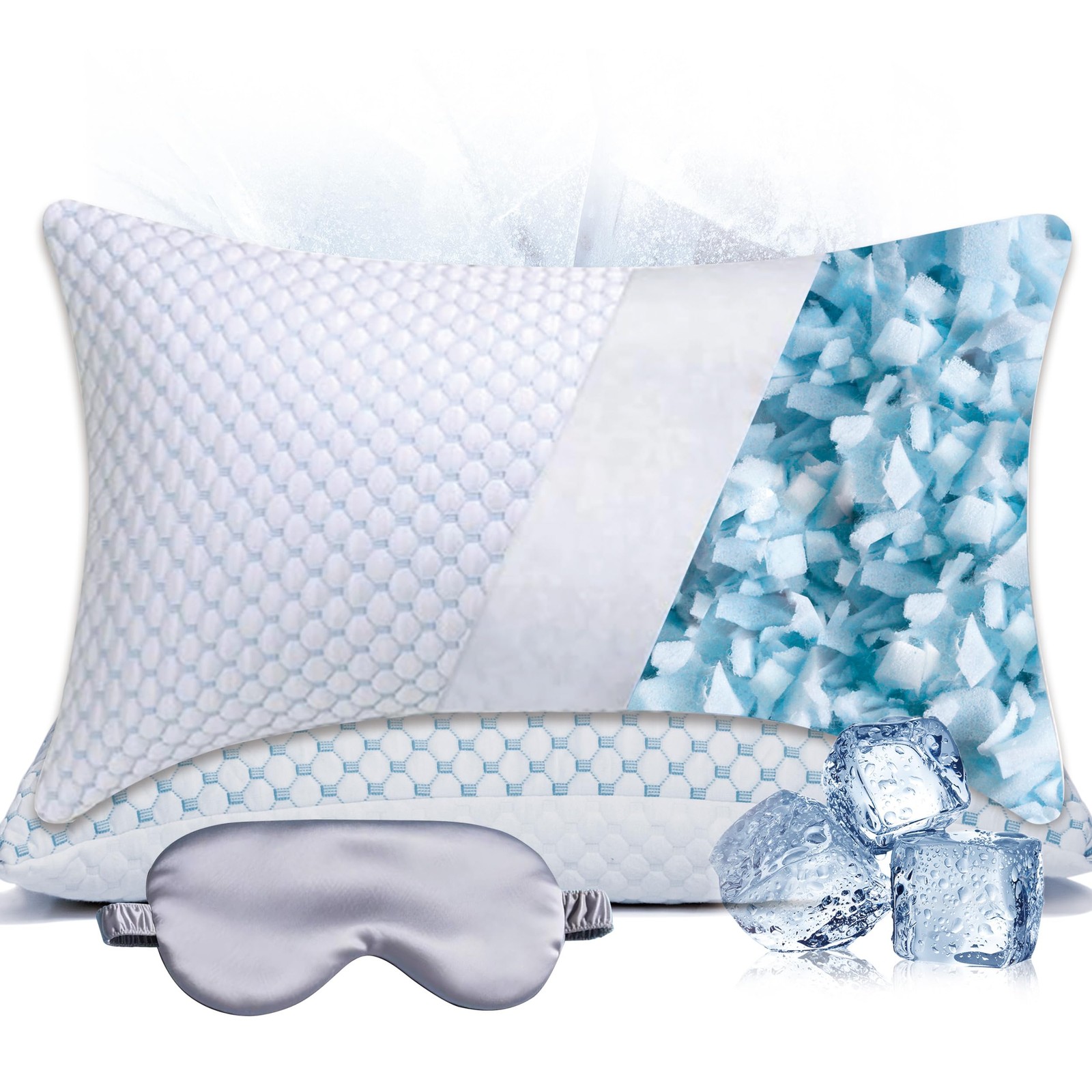 Premium Adjustable Shredded Memory Foam Pillow - Suitable for Side, Back, and