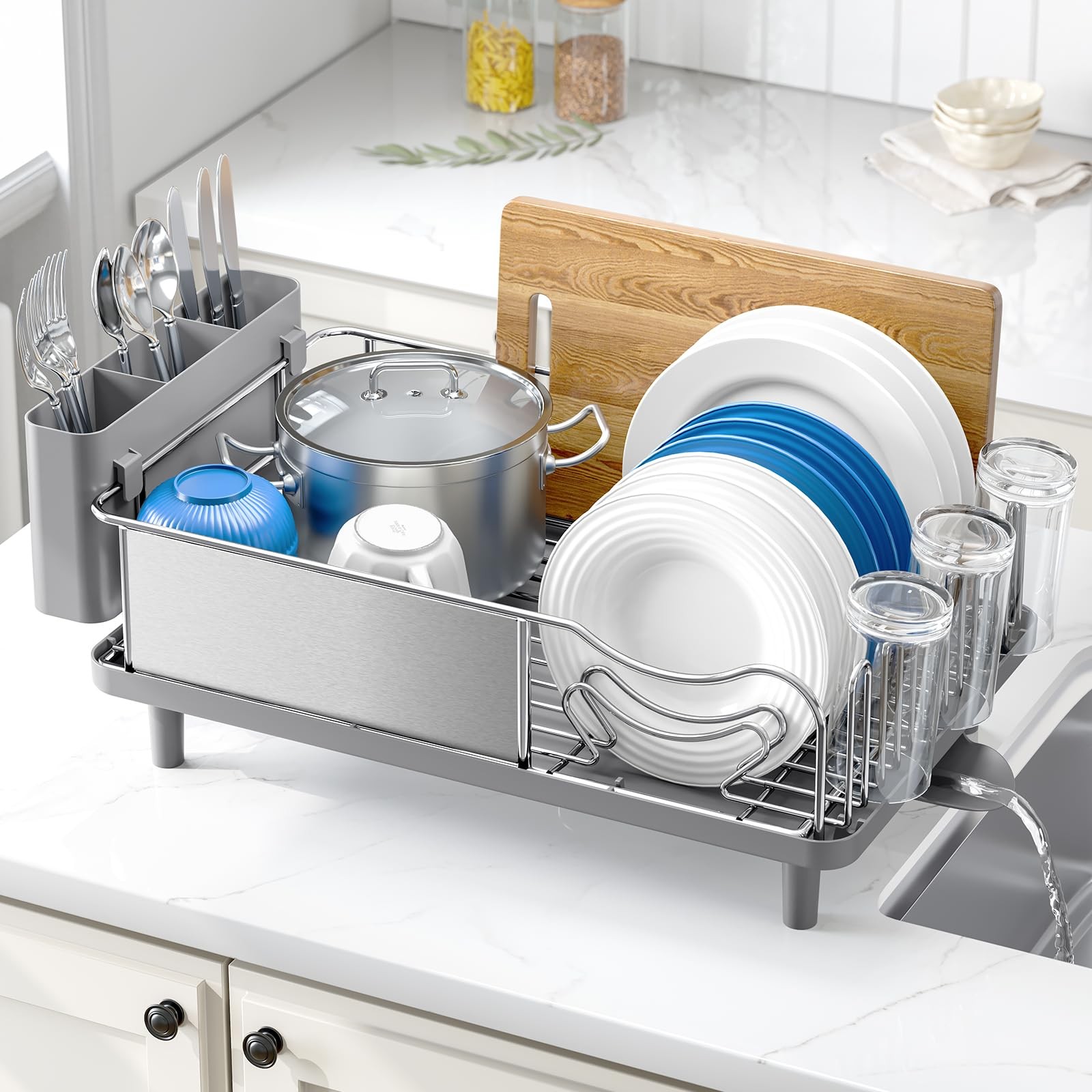 Dish Rack 304 Stainless Steel Dish Drying Rack For Kitchen Counter Dish Drainer