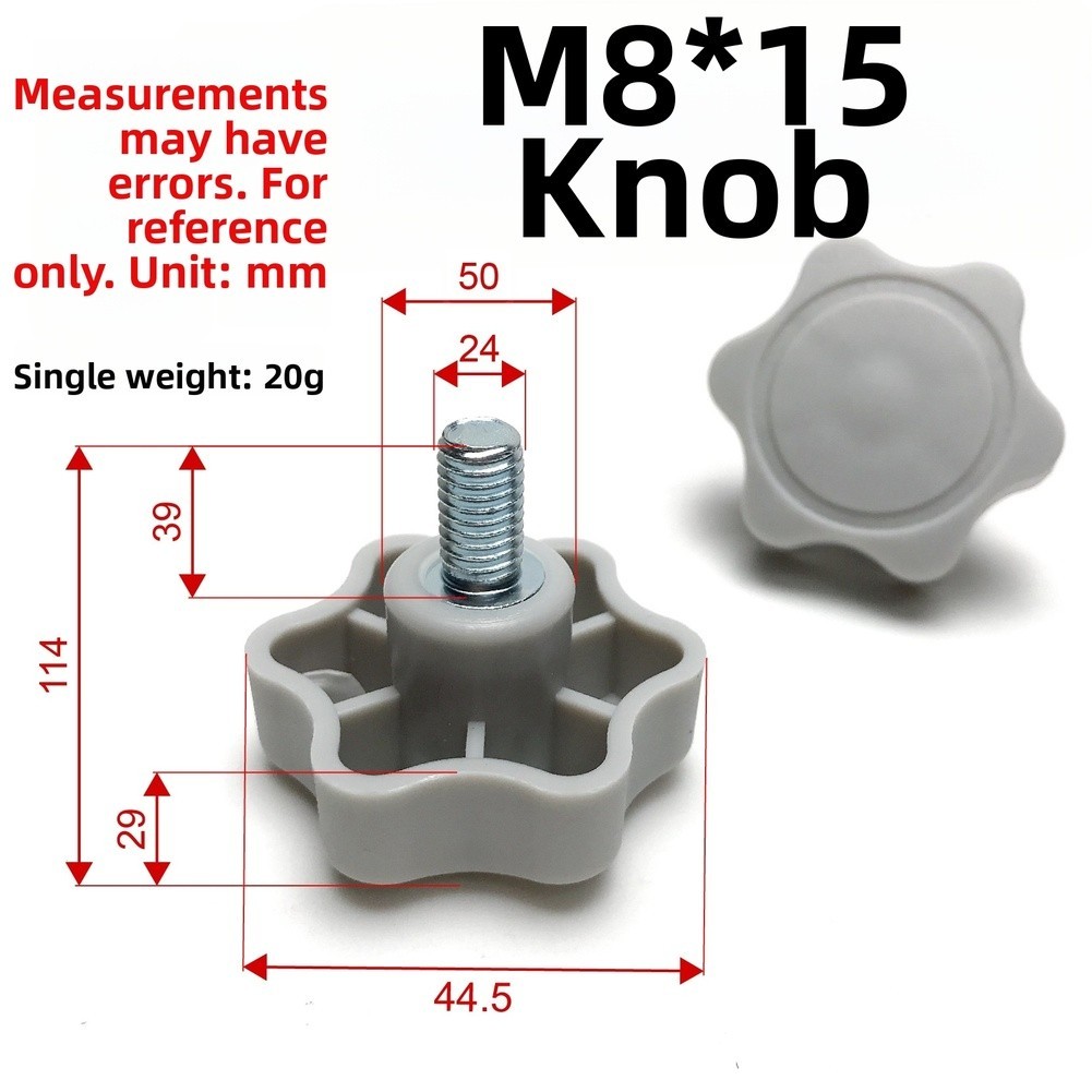 Plastic M8 Thread 15mm Knob Fastener for Cable Crossover and Lat Machine