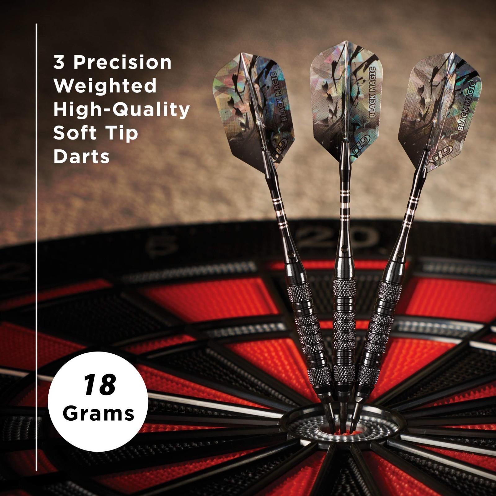 Soft Tip Darts 18g - Viper Black Magic Style, Precision Flight, Durable Design