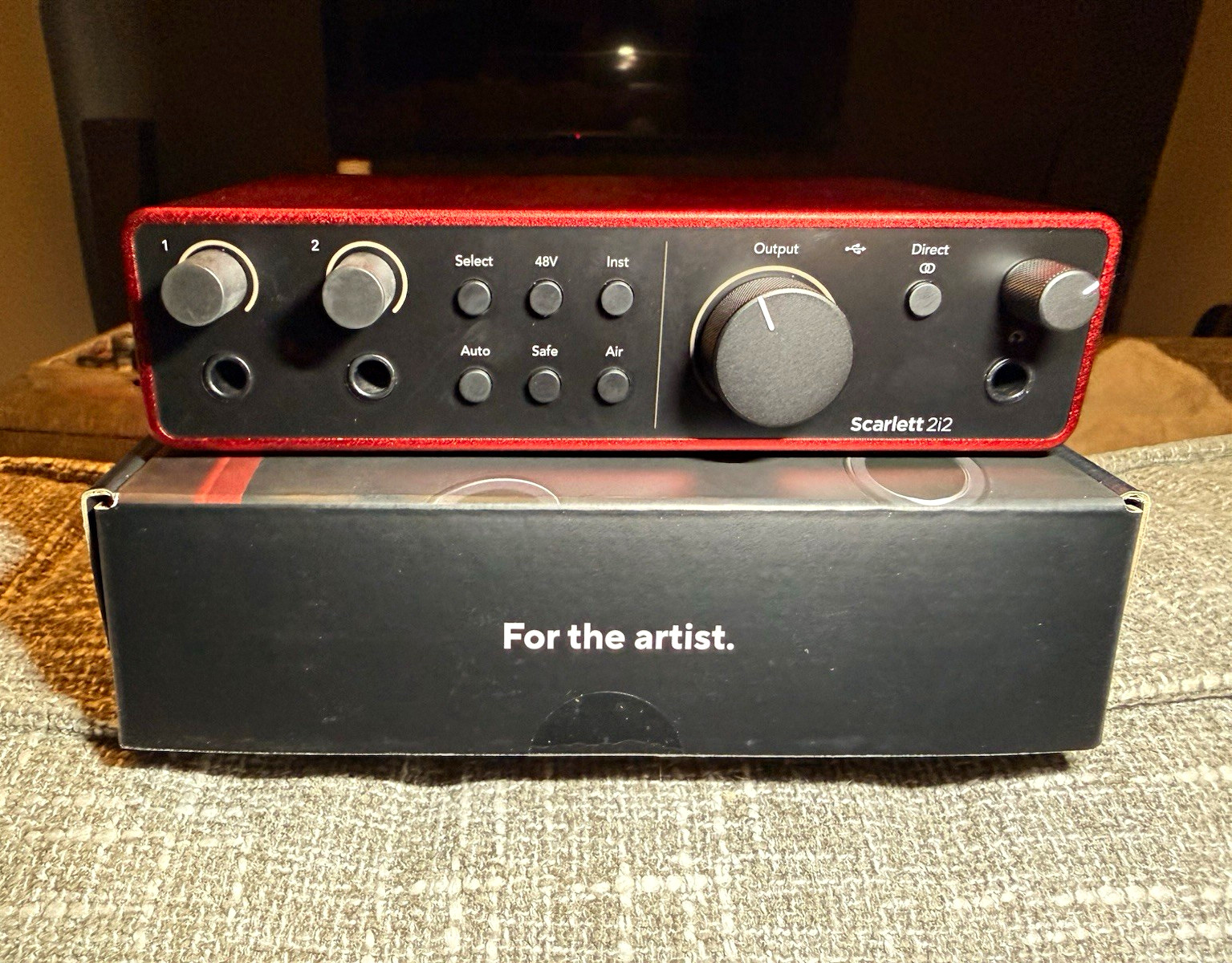 Focusrite Scarlett 2i2 USB Audio Interface. Took it out of the box used it once.