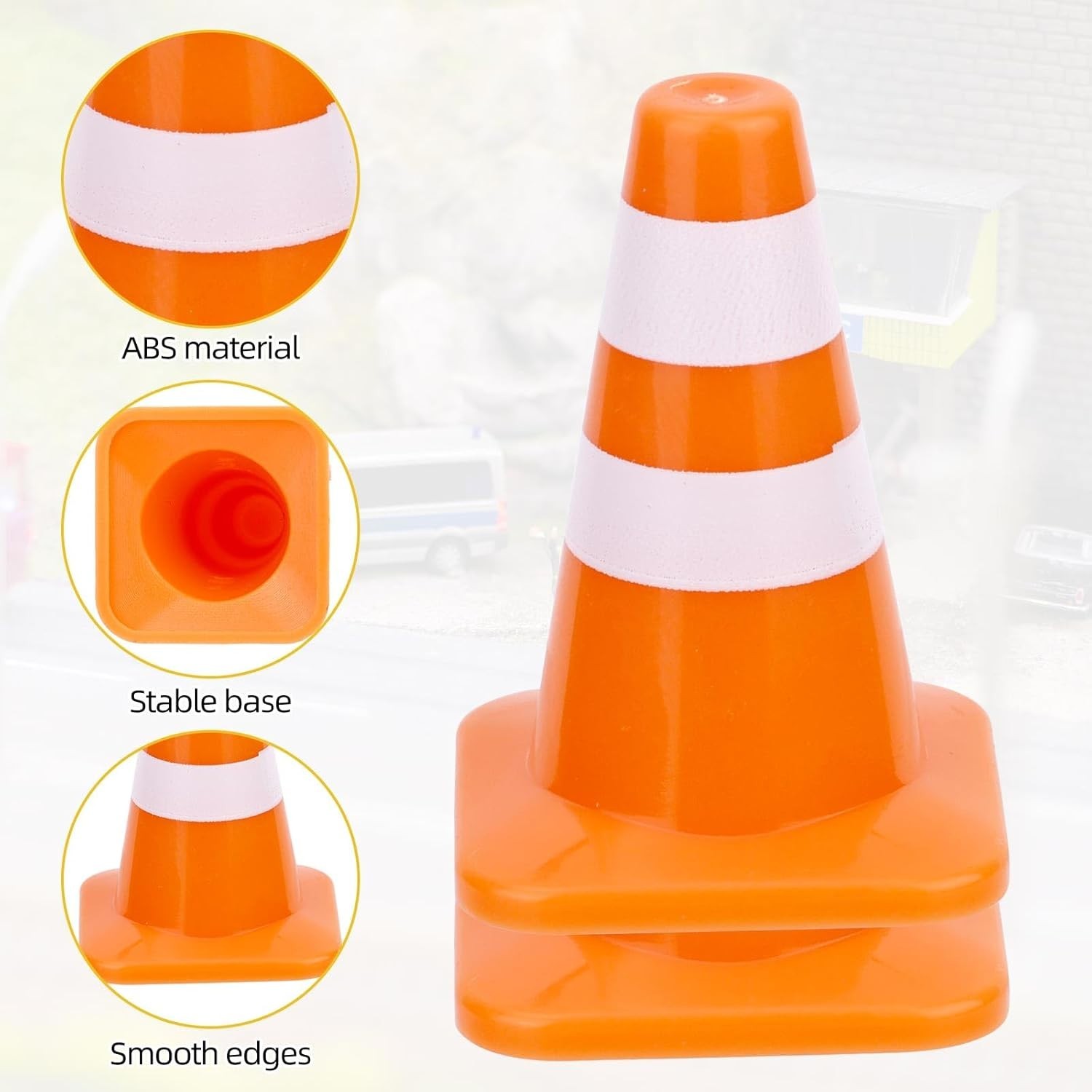 Realistic 8-Piece Mini Traffic Cone Set - 1.38in for Creative Scenes & Teaching