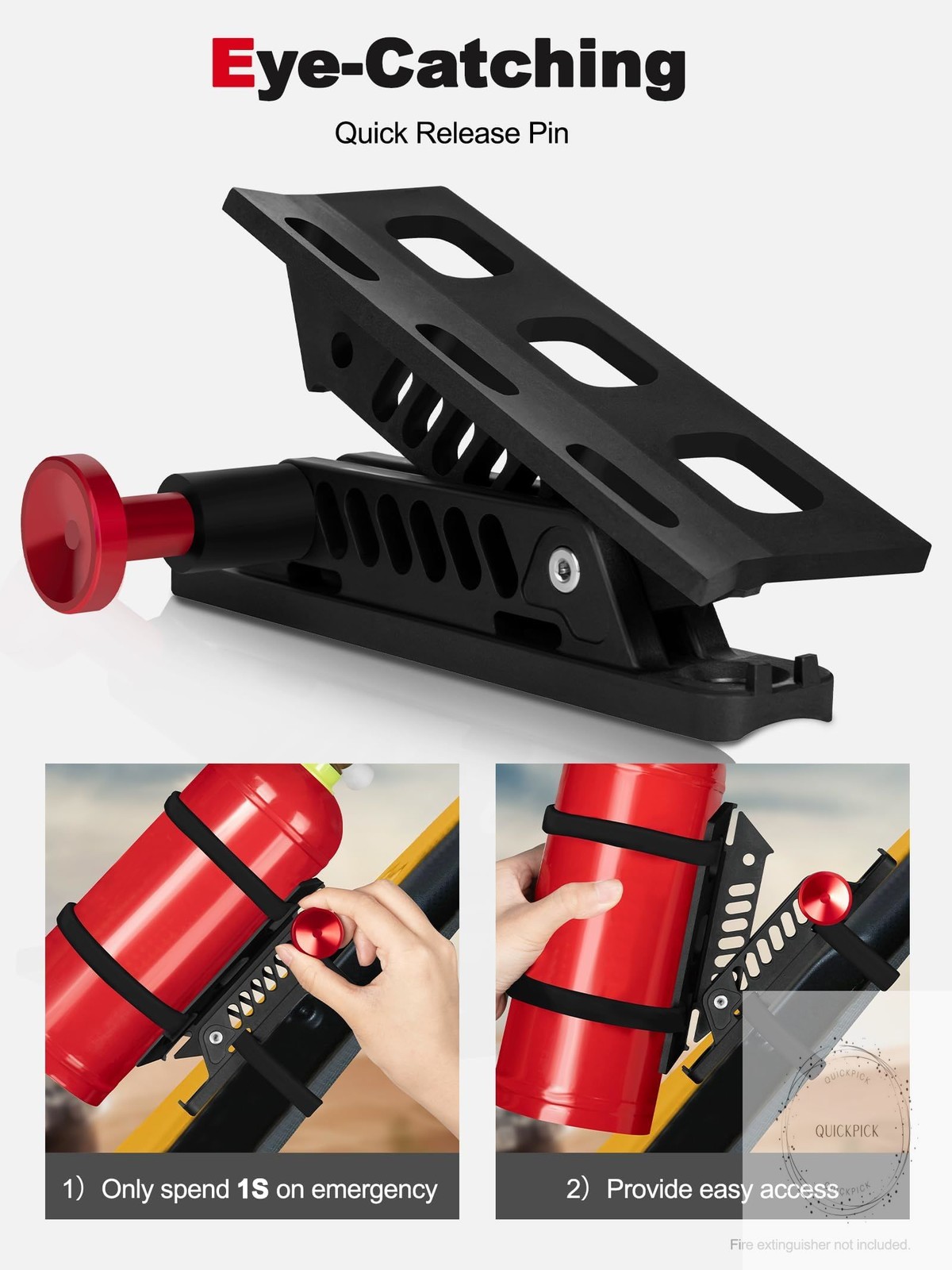 Adjustable Fire Extinguisher Mount, Easy Install on Roll Bar/ Cage Fire Extingui