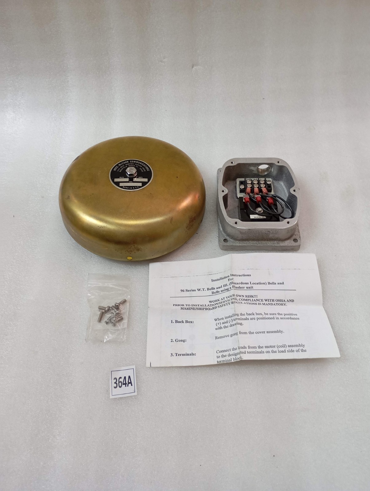 Hose-McCANN 96UD8BU-115-R GENERAL ALARAM BELL 115V