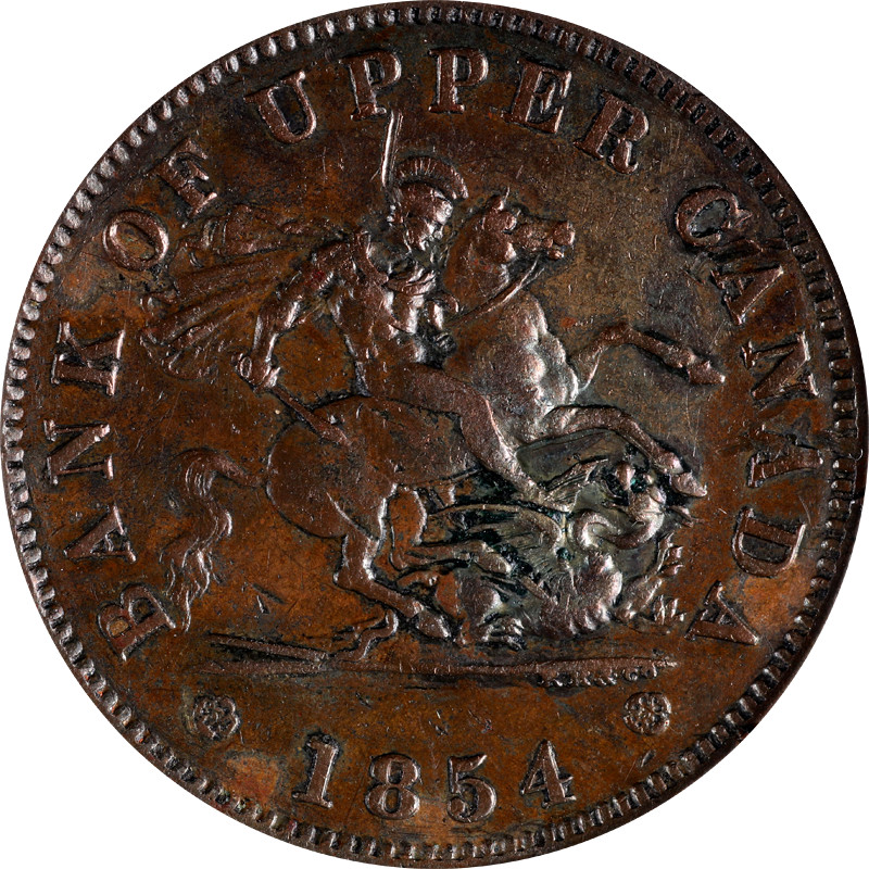 Canada 1854 Token ICG AU50 Details KM#Tn3 - Damaged