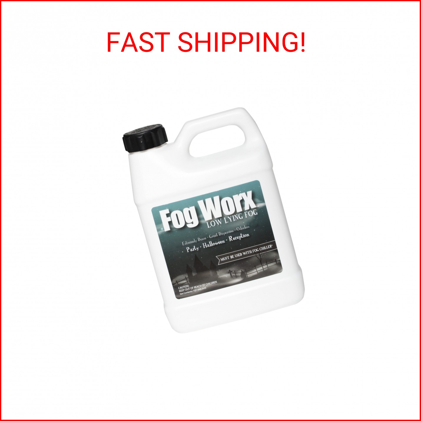 Fogworx Low Lying Fog Juice, Long Lasting Low Lying Indoor-Outdoor Fog, 1 Quart,