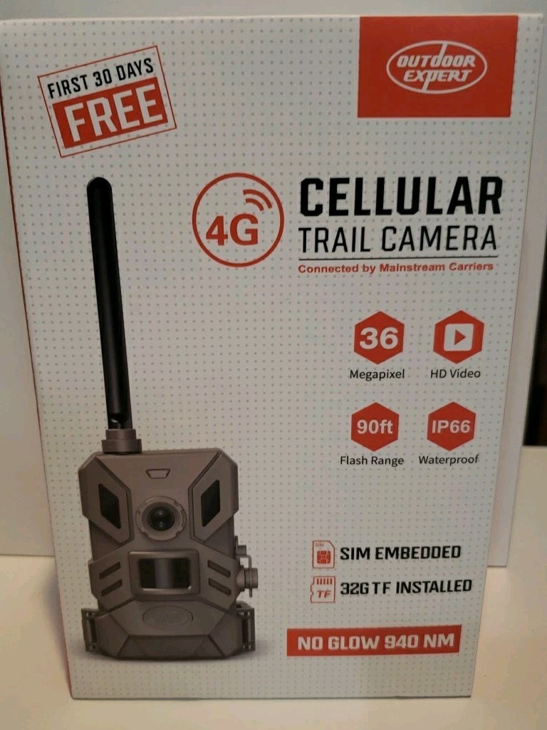 Outdoor Expert Cellular Trail Camera 4G No Glow 940 NM New