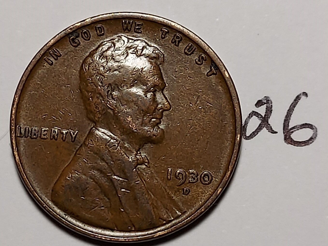 1930-D Lincoln Wheat Cent  EXTREMELY FINE #26