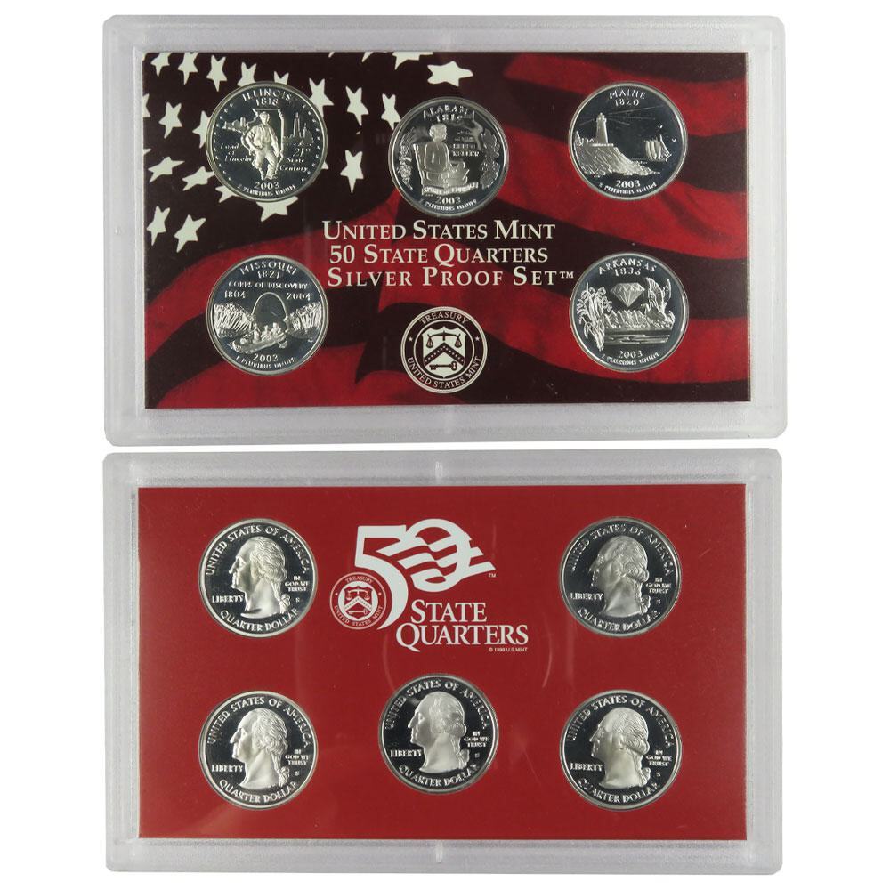 2003-S U.S. Silver Proof Coin Set GEM Proof OGP