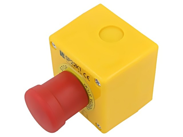 SP22K1BN-1 Control Cassette SP22 Il. przyc: 1 Mushroom - IP65 Plastic NC SPAMEL