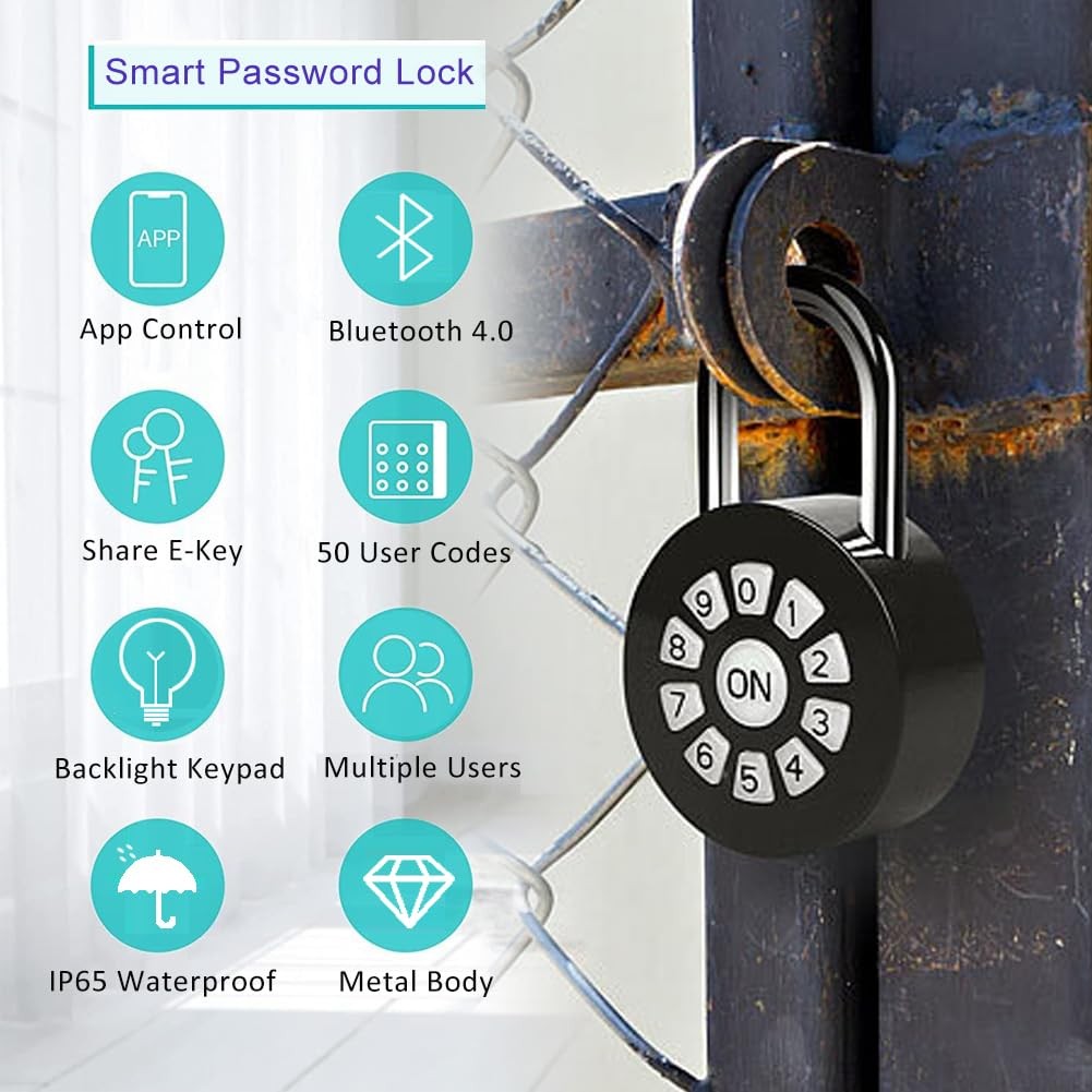 GreatYYT PW-16 Smart Padlock Bluetooth PIN Code Black