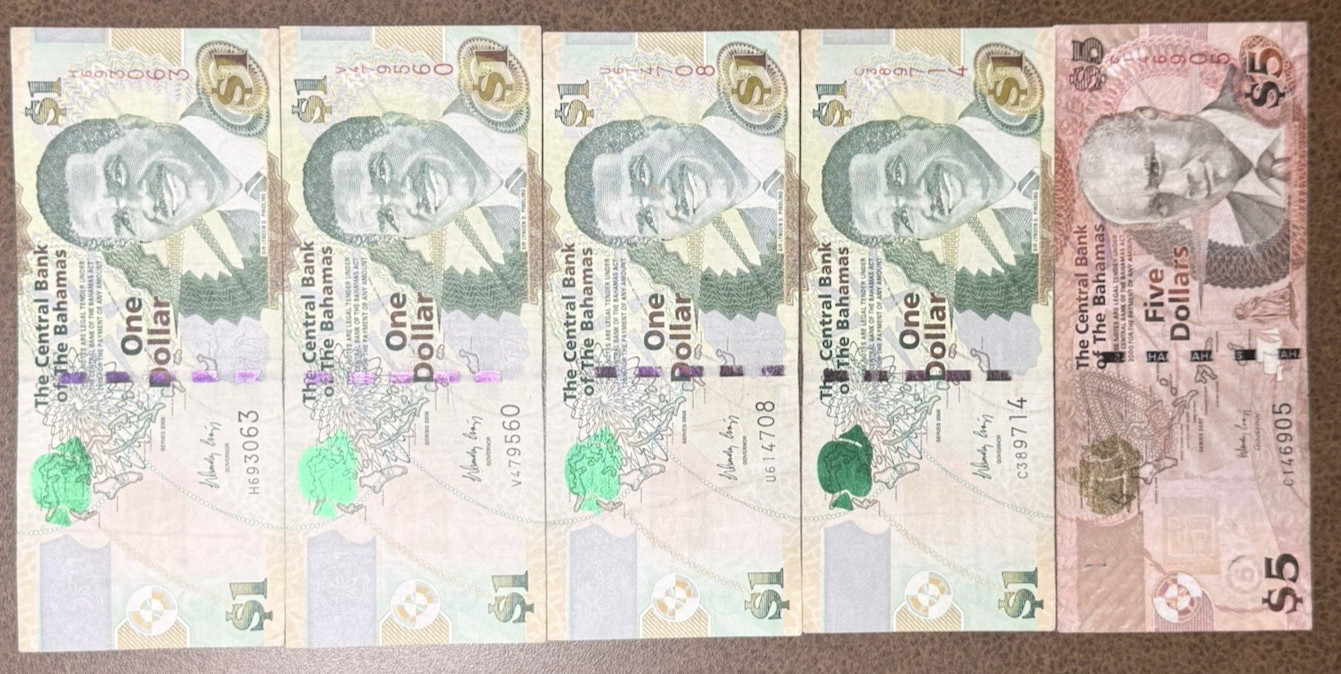 Bahamas 1-5 Dollars Set of 5 Notes CVF-UNC