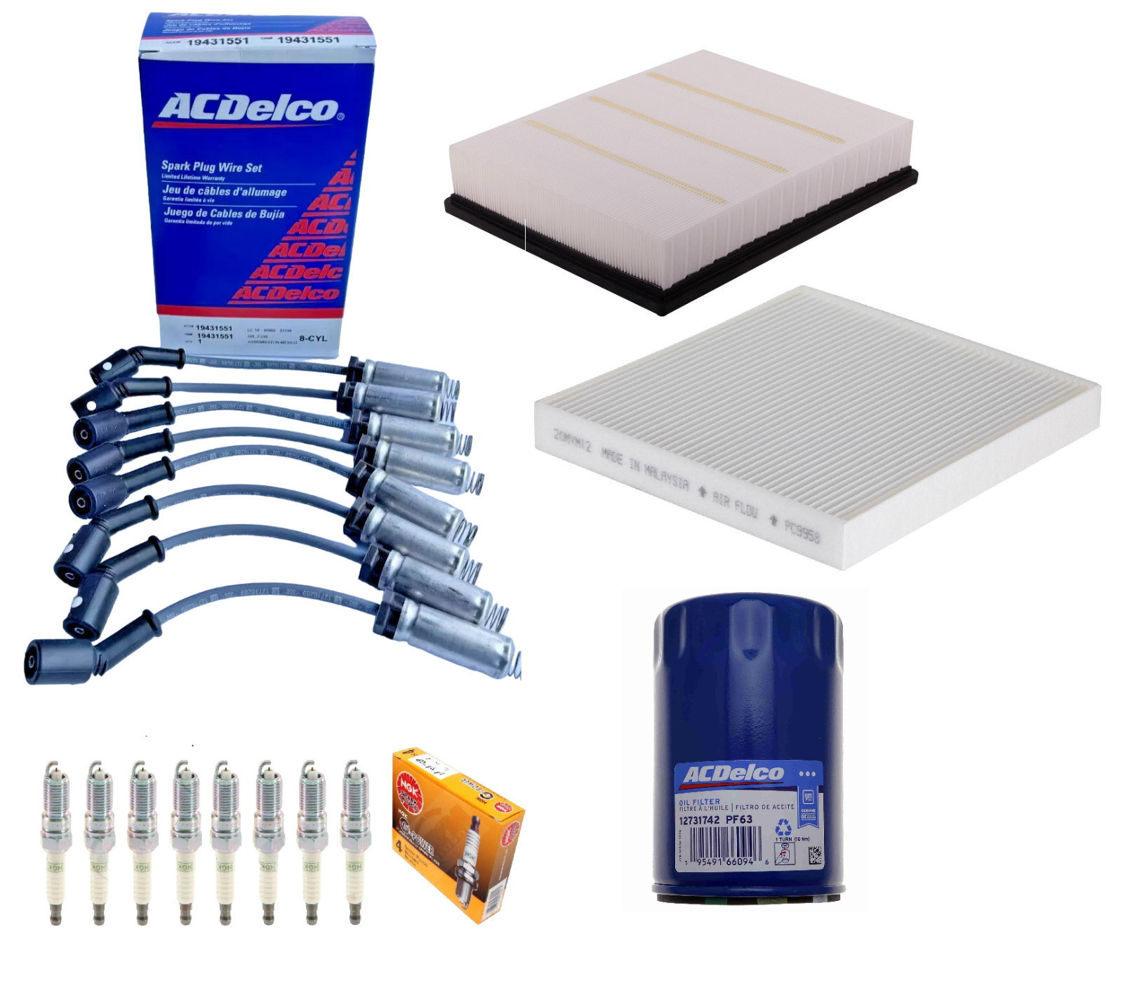 Delco NGK Tune Up Kit for 14-18 Chevrolet Silverado GMC Sierra 1500 V8 5.3L 6.2L