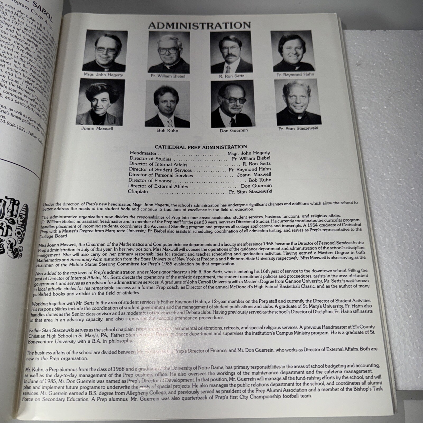 1985 Cathedral Prep School Erie Pa Football Program