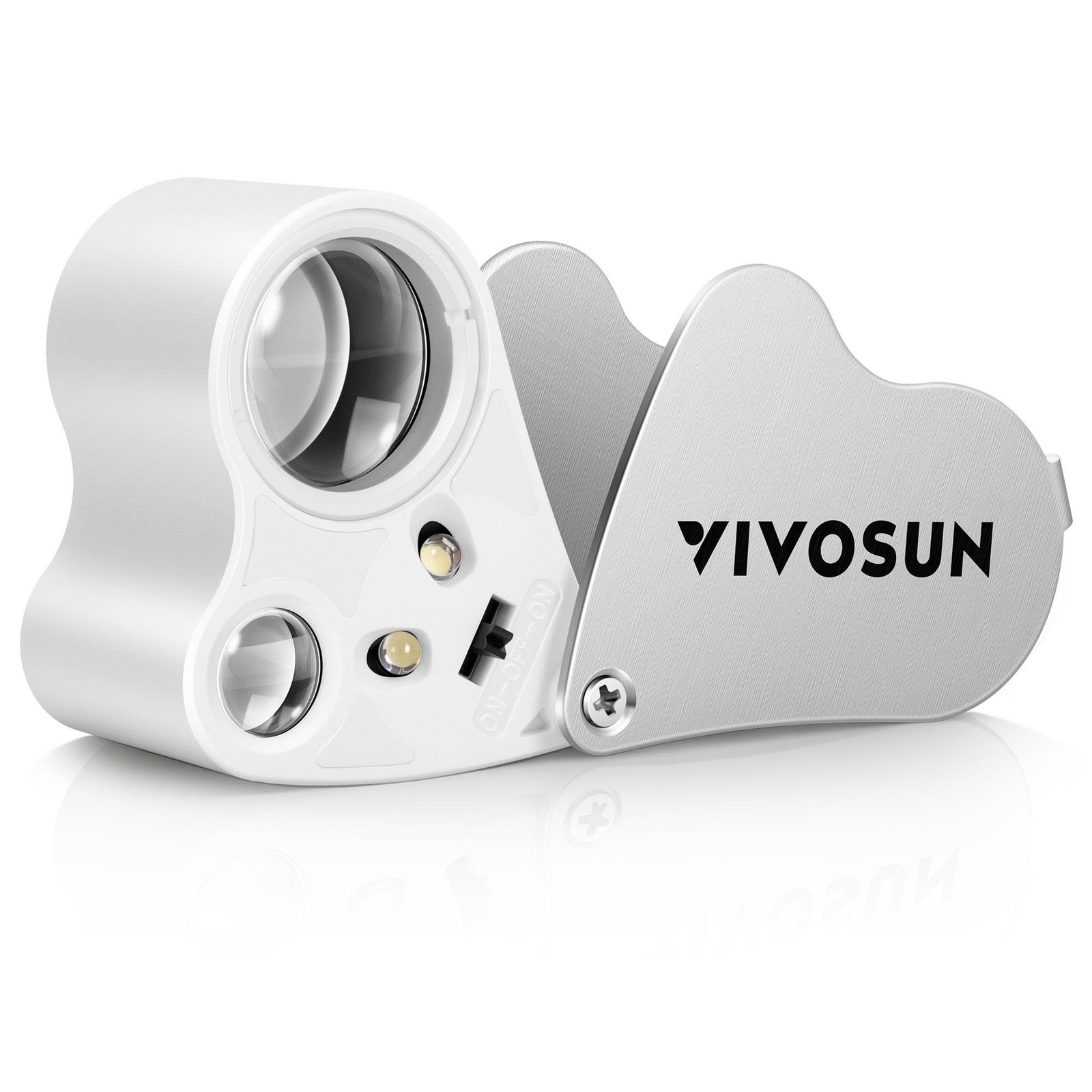 VIVOSUN 30X 60X Illuminated Jewelers Loupe with LED Light, White, 1-Pack | Du...