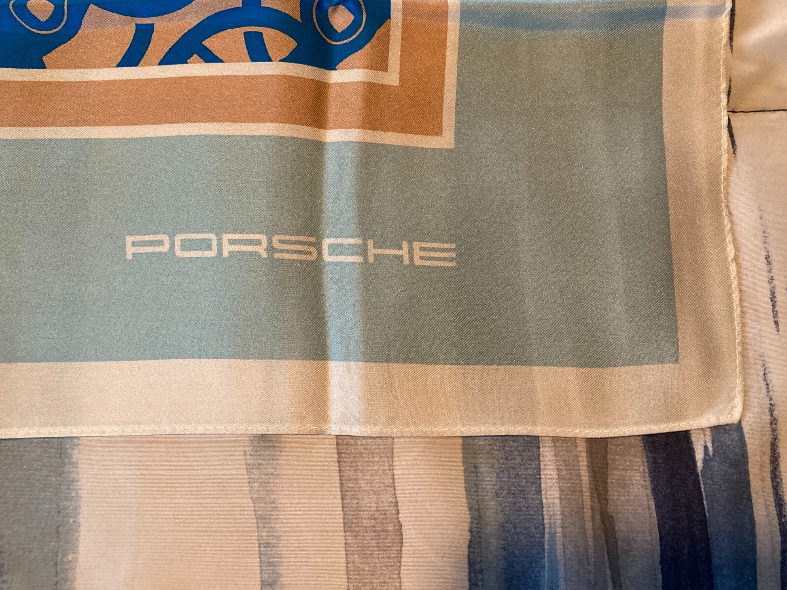 PORSCHE DESIGN LADIES WOMENS SILK TAYCAN SCARF 34 X 34 INCHES (86CM X 86CM). NIB