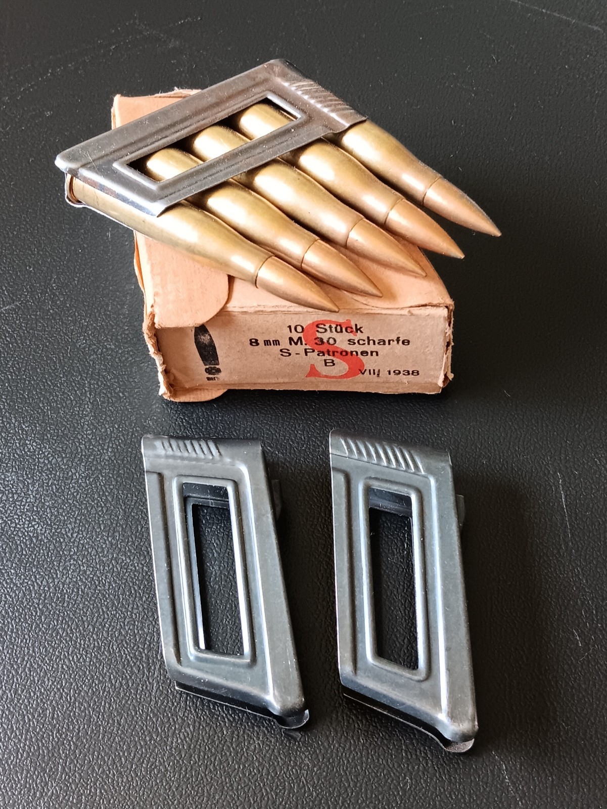 Steyr M95 Enbloc Clips (2) Austrian German - 1938 WWII 8x56R - WITH ORIGINAL BOX