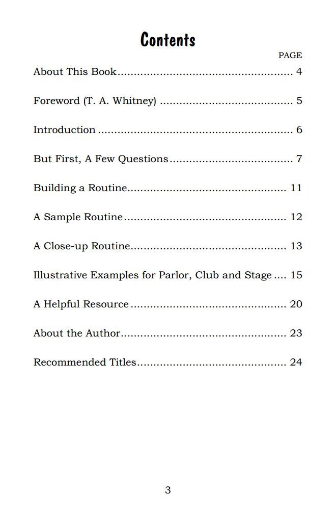 How to Routine a Magic Show by William Larsen