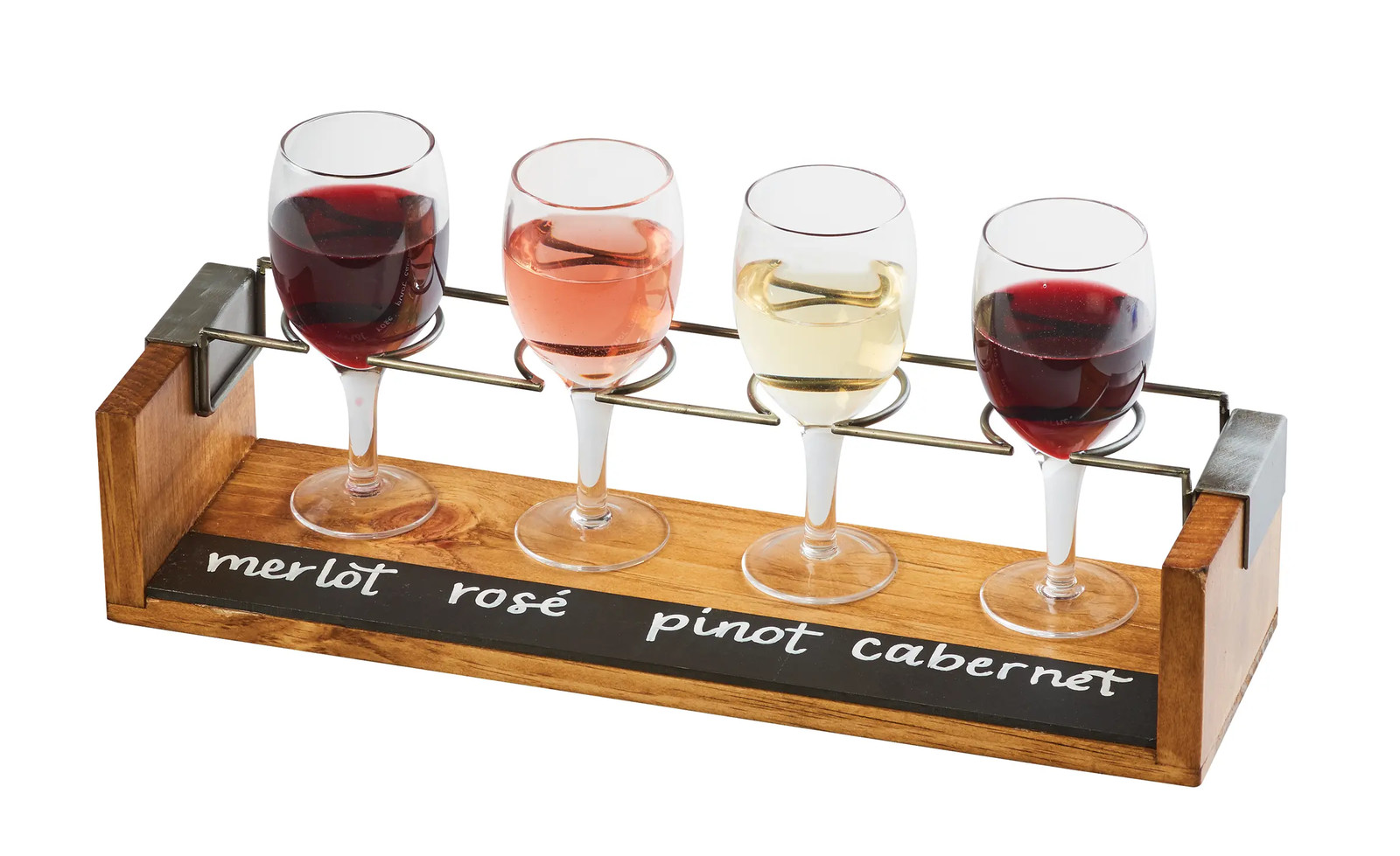 Cal-Mil 22010-99 13.5" x 4" Wooden Wine Taster Board w/ Chalkboard - 6 Each