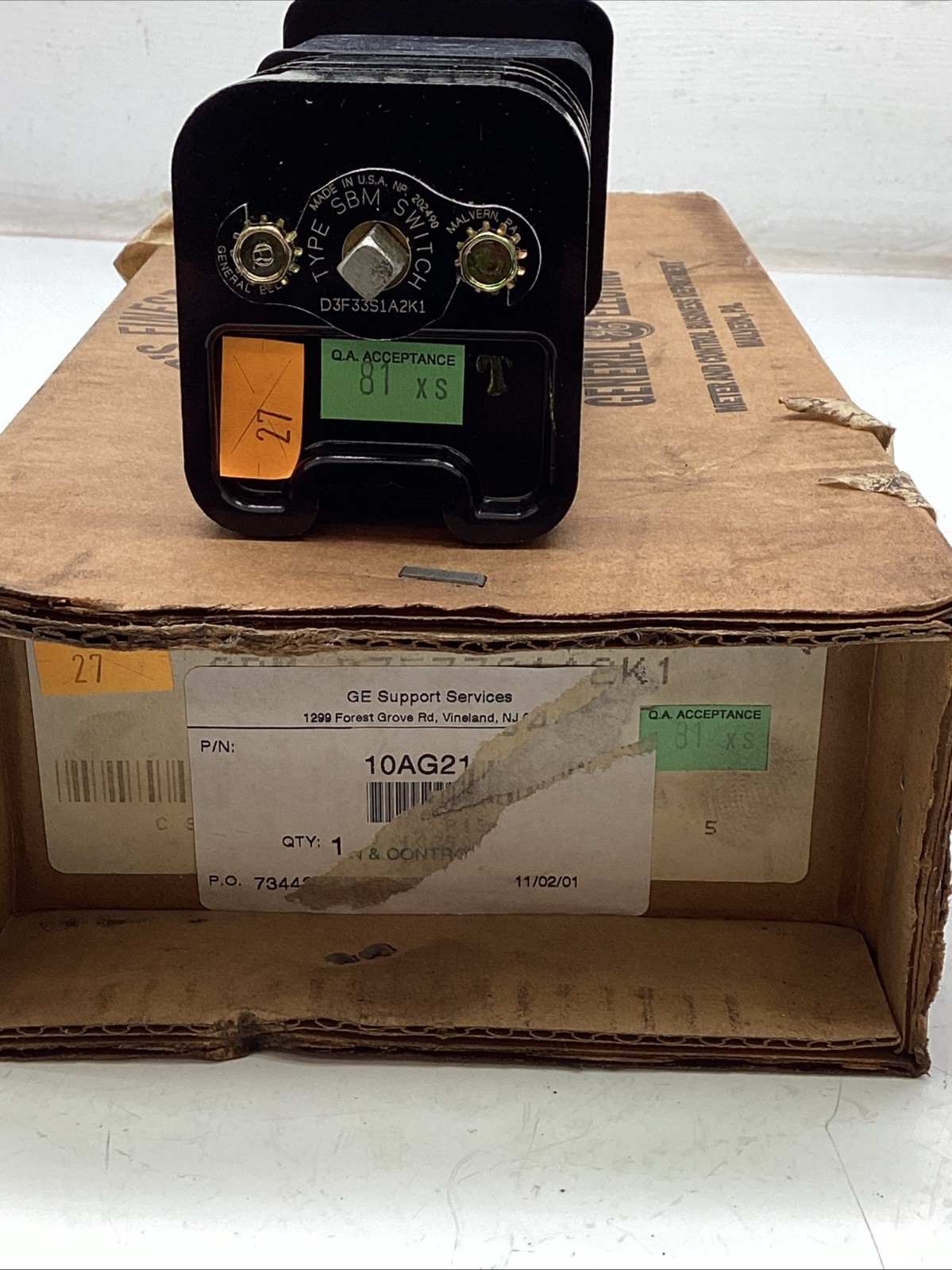 General Electric Type SBM Switch D3F33S1A2K1 NIB