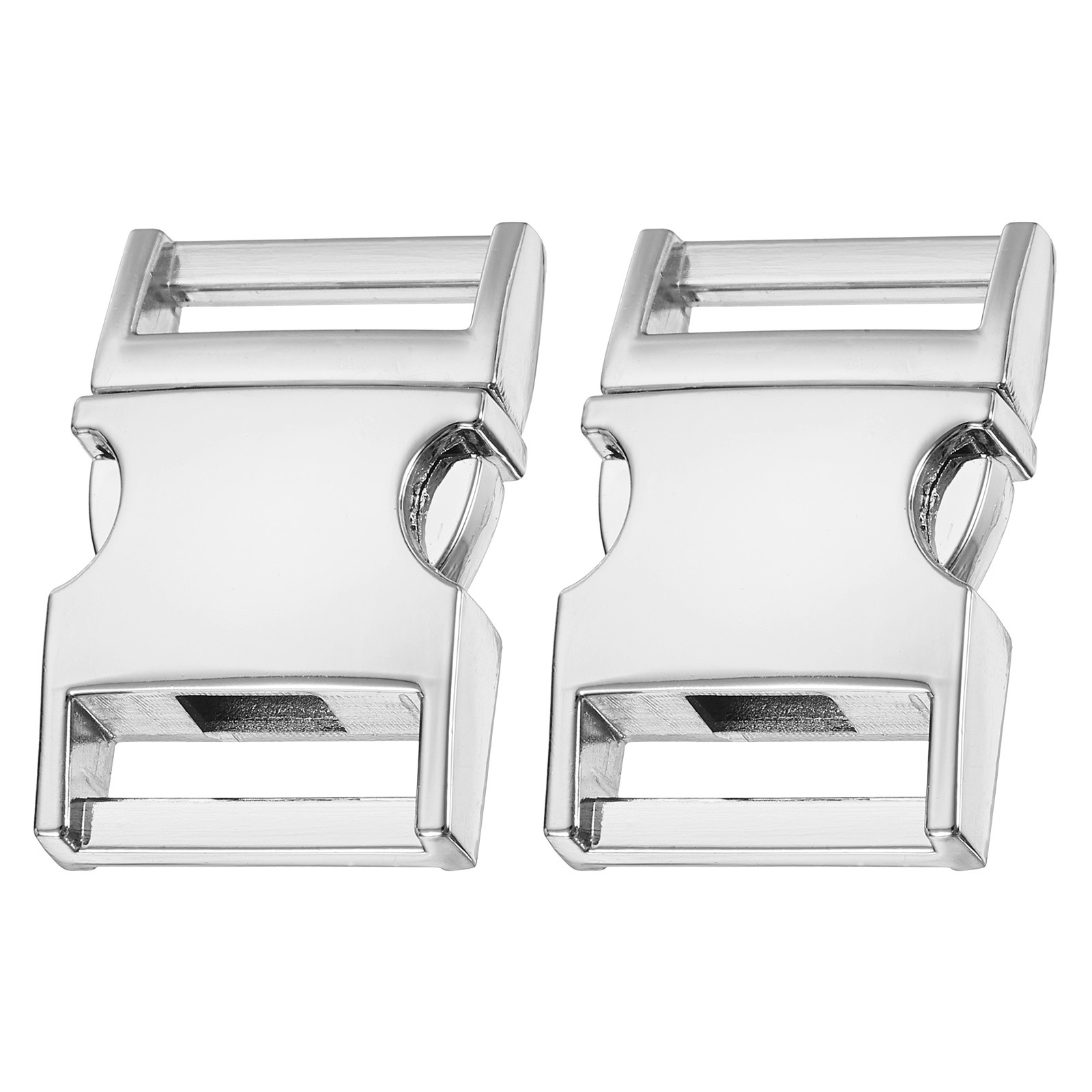 2pcs Side Release Buckles 3/4" Metal Buckles Replacement Clips Silver