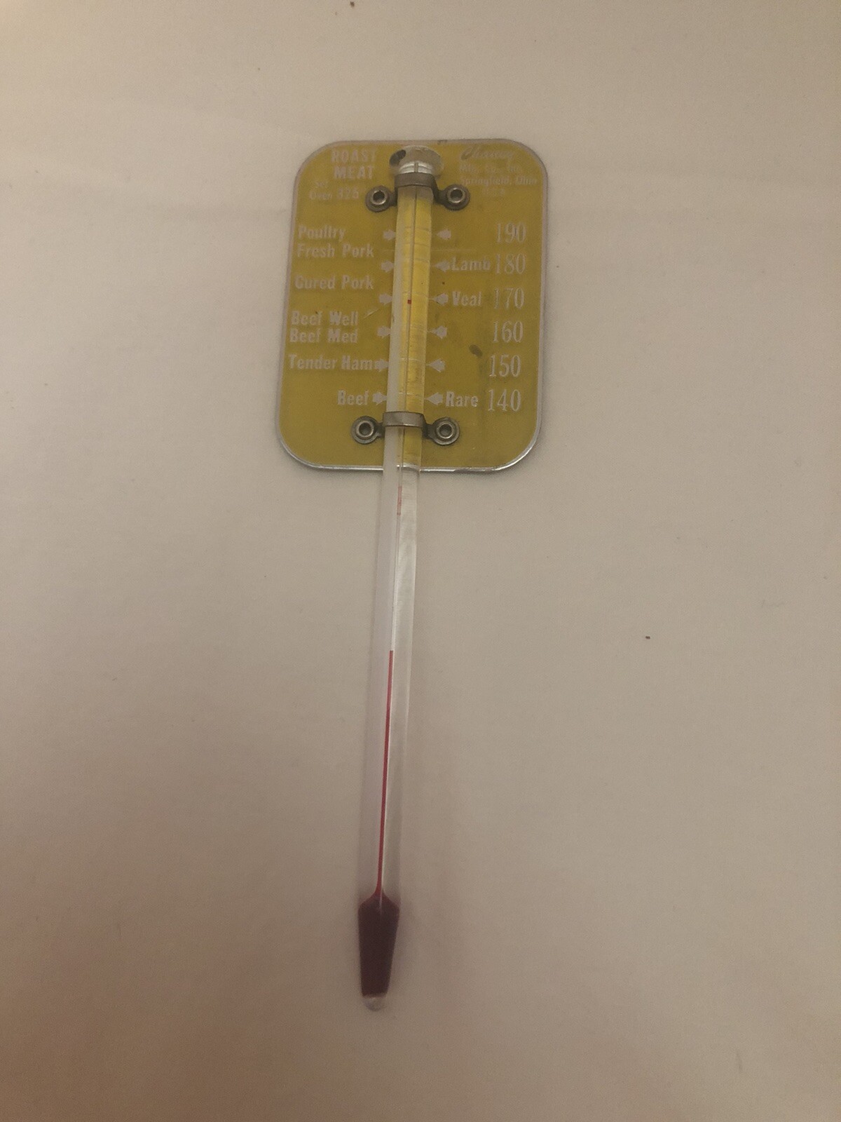 Vintage - T.C.A  Tru Temp - Springfield USA - Roast Meat Thermometer 6 1/8” BBQ