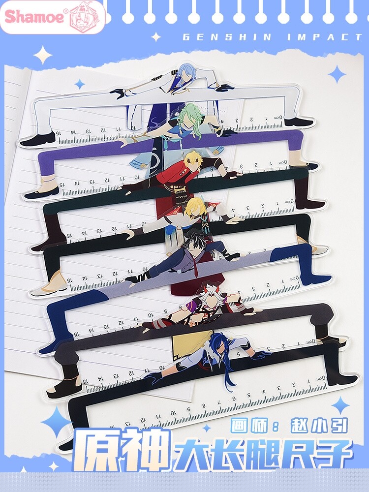Genshin Impact Series Acrylic Straightedge Stationery Ruler Cartoon Cosplay Gift