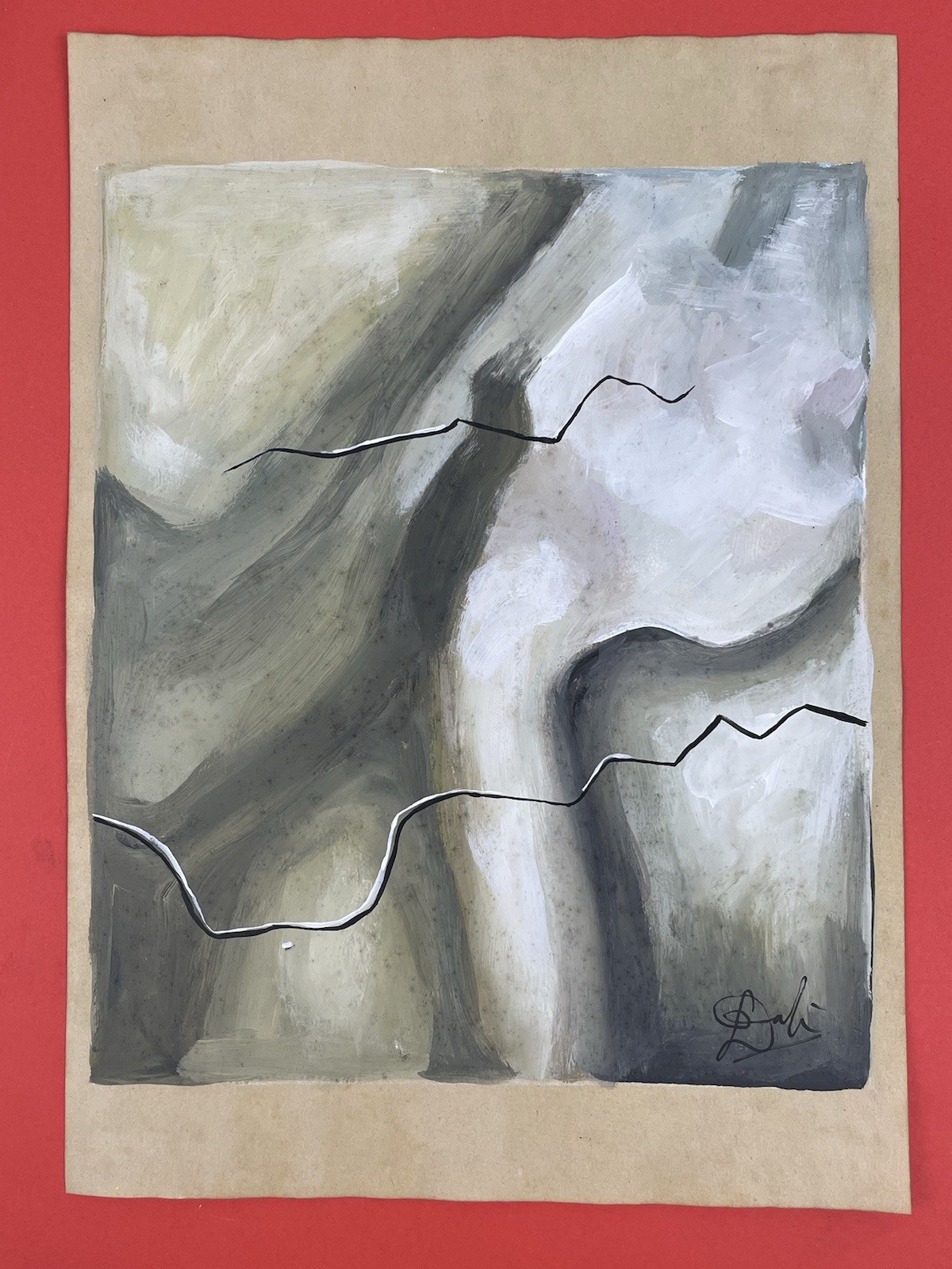 Salvador Dali (Handmade) Drawing mixed media on paper signed & stamped