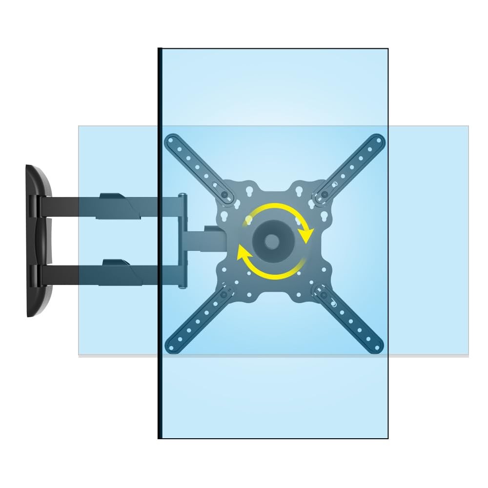 Vertical Swivel TV Wall Mount for Most 32-50 inch, Long Arm Rotate to Portrai...