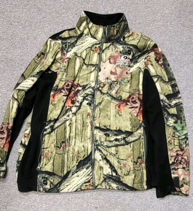 Mossy Oak Camo Fleece Jacket Break up Infinity Camouflage Hunting Full Zip Large