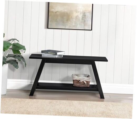 Elyz Solid Wood Bench with Shelf, 36.10-Inch Long Espresso