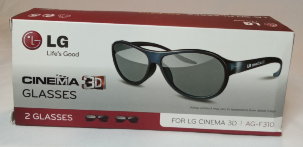 LG 3D Cinema Glasses NEW AG-F310 Pack of 2 NIB