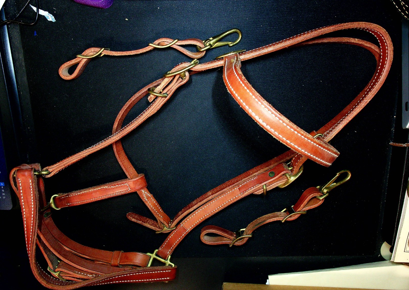 NEW --Brand New Western Horse Bridle With Bit Hangers to Remove Bit From Bridle