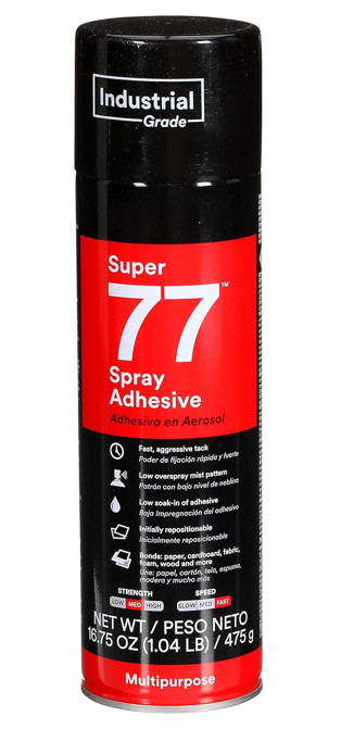 3M Super 77 Multipurpose Permanent Spray Adhesive Glue, Free Shipping, 1 Each